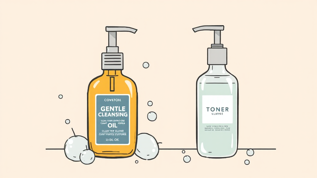 클렌징 및 각질 제거 방법 (illustration 스타일)