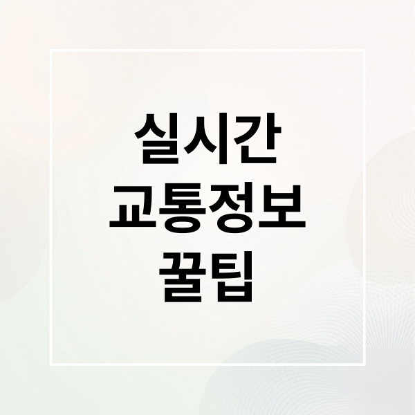 실시간
교통정보
꿀팁 (실시간 교통 정보)