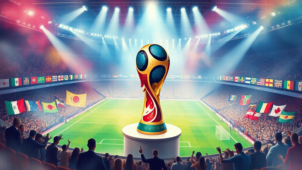 2026 월드컵 조추첨 현장 (watercolor 스타일)