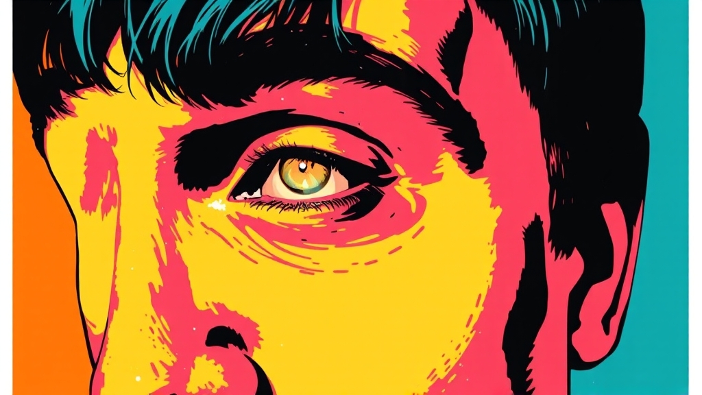 병원 방문 필요한 눈 떨림 증상 (popart 스타일)