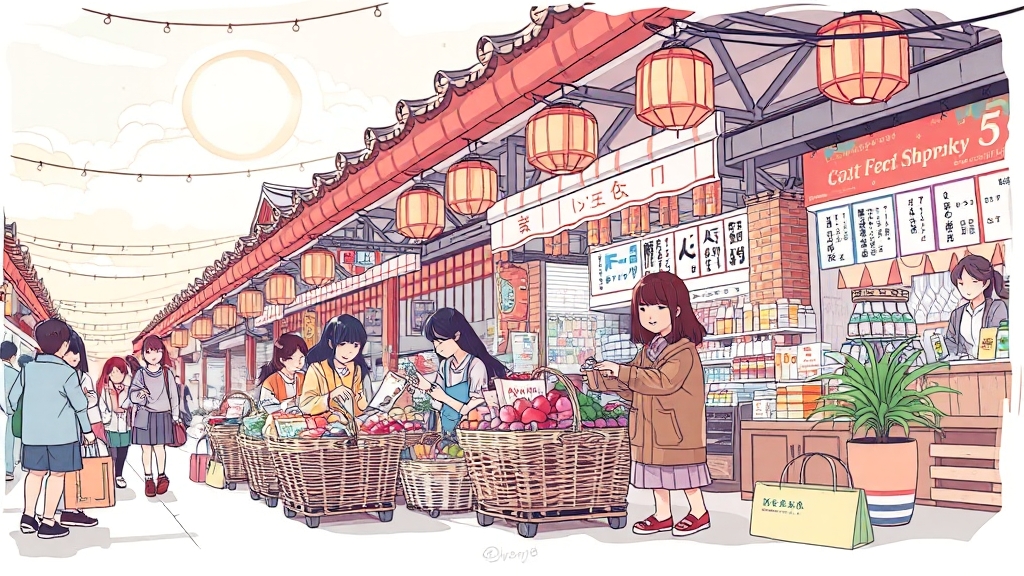 전통시장 환급 행사 활용 (illustration 스타일)