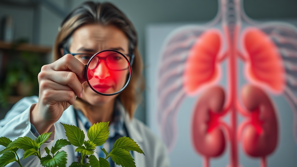 쑥 섭취 시 주의사항 (realistic 스타일)