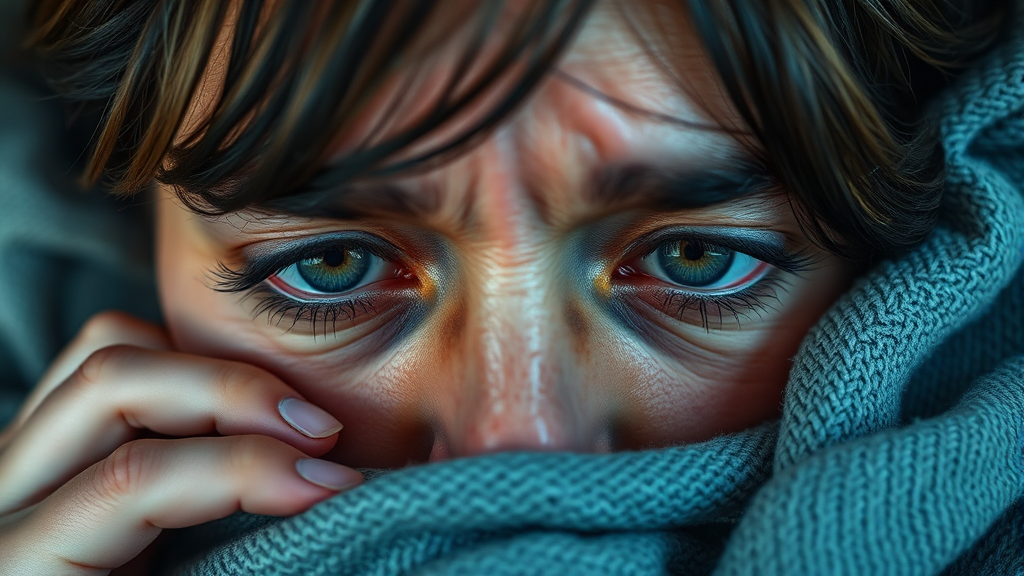 눈 밑 떨림, 왜 생길까요? (realistic 스타일)