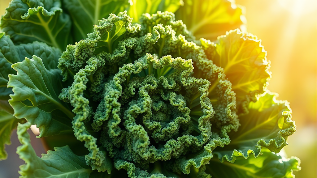 유기농 컬리케일 선택 요령 (realistic 스타일)