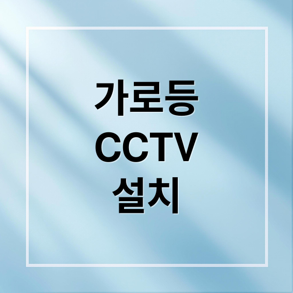 가로등
CCTV
설치 (가로등 교체 CCTV 설치 민원신청)