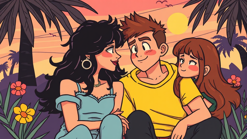 불량연애 출연진 정보 & 관계 (cartoon 스타일)