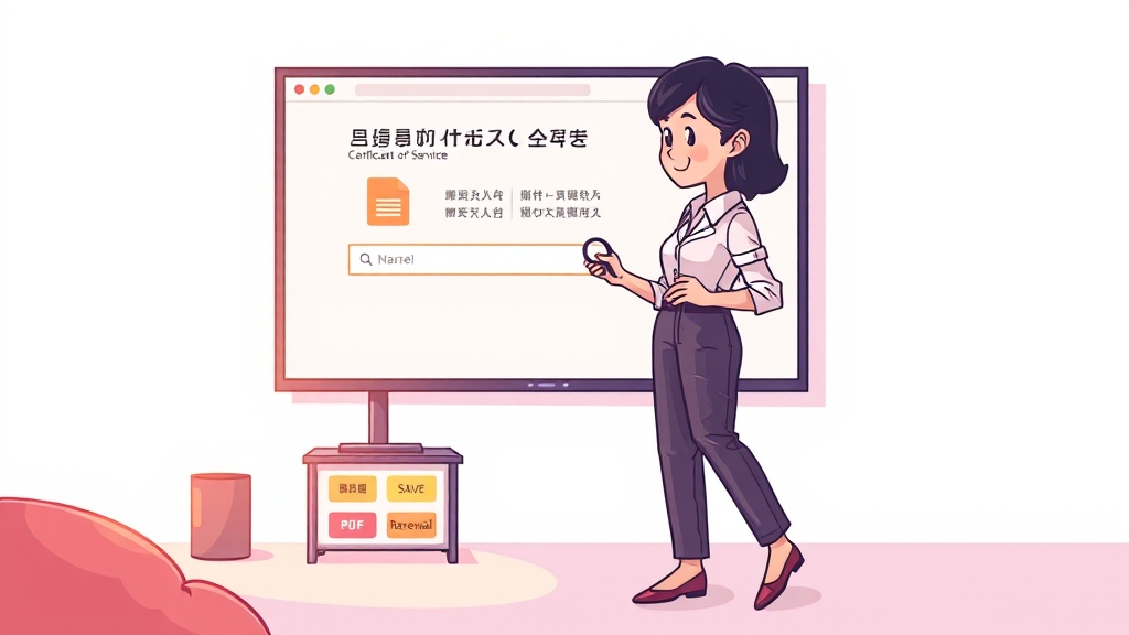 온라인 발급: 국민건강보험공단 웹사이트 (cartoon 스타일)