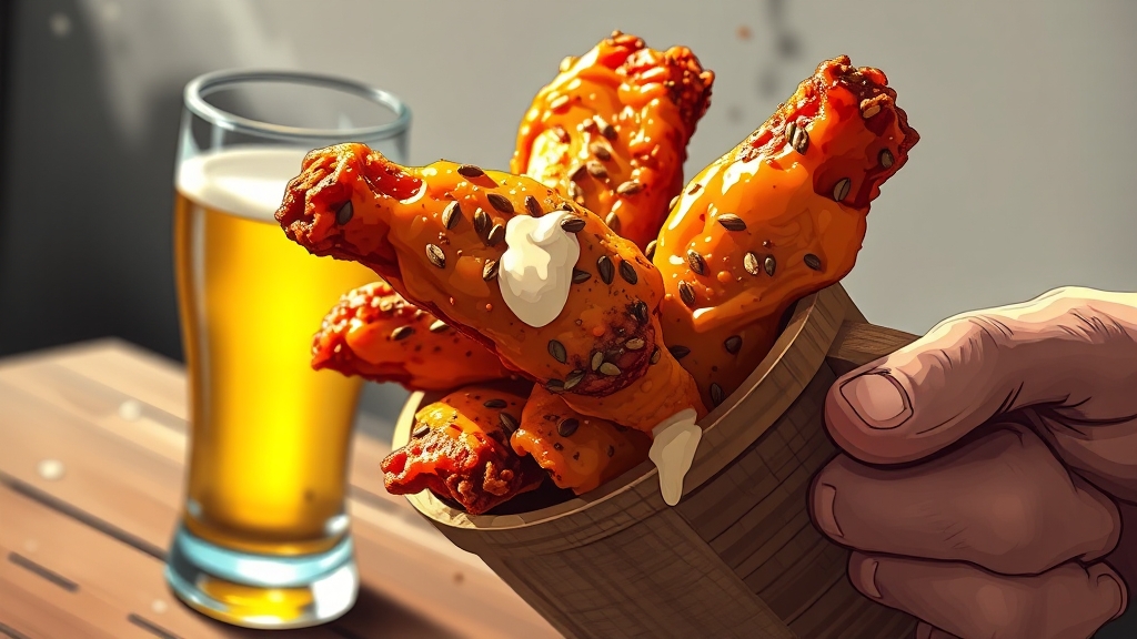 쯔란윙봉 맛 평가 & 반응 (illustration 스타일)