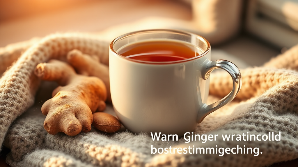 생강차 섭취 시 주의사항 (realistic 스타일)