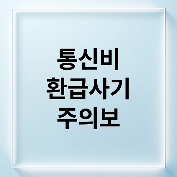 통신비
환급사기
주의보 (통신비 환급금 보이스피싱 문자 차단)