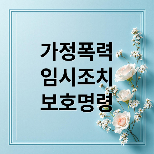 가정폭력
임시조치
보호명령 (가정 폭력 예방 임시조치 보호명령)