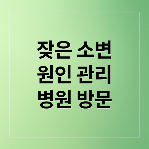 잦은 소변
원인 관리
병원 방문 (잦은 소변 증상)