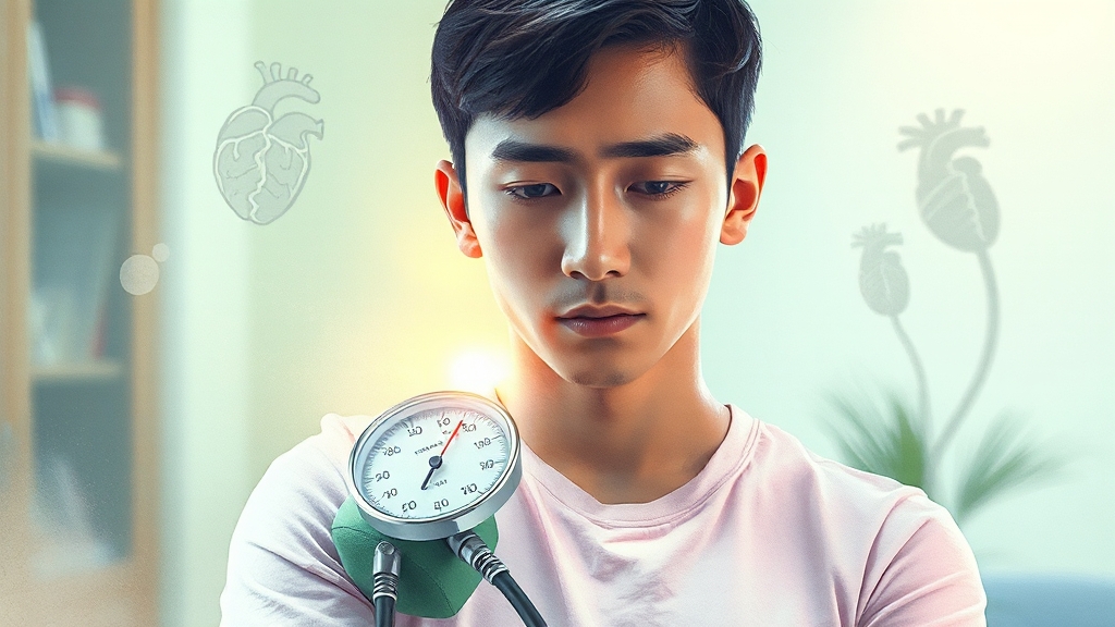 고혈압 초기 증상 및 위험성 (watercolor 스타일)