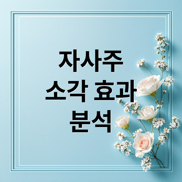 자사주
소각 효과
분석 (국내 증시 자사주 소각 이슈)