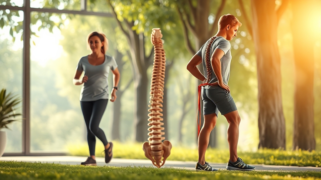 척추전방전위증, 예방이 최선! (realistic 스타일)