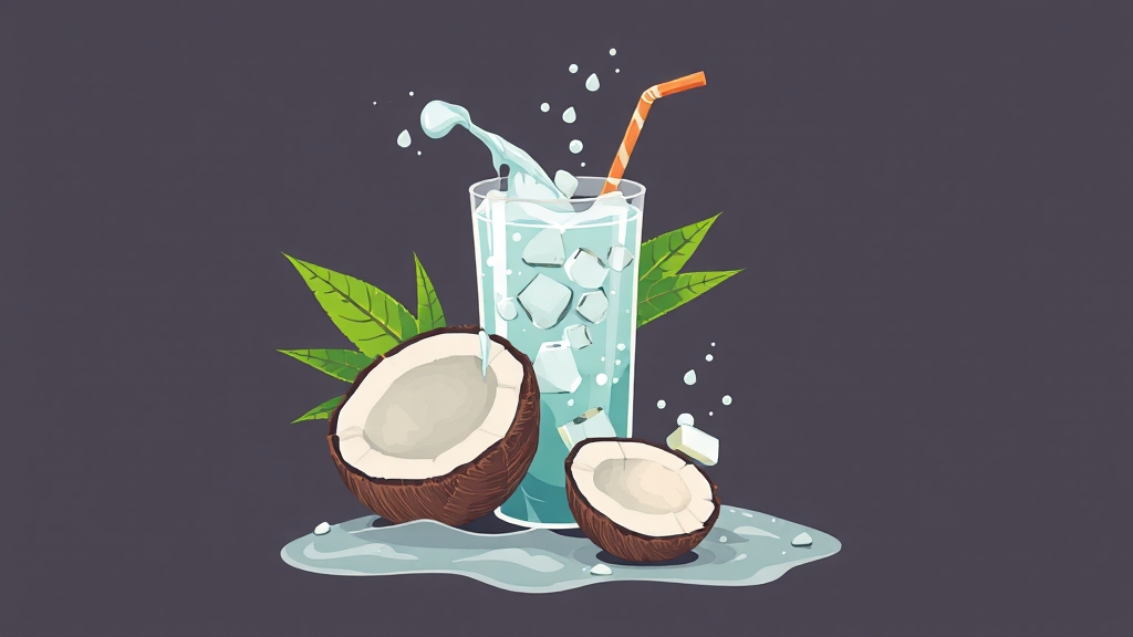 코코넛워터와 혈당 관리 (illustration 스타일)