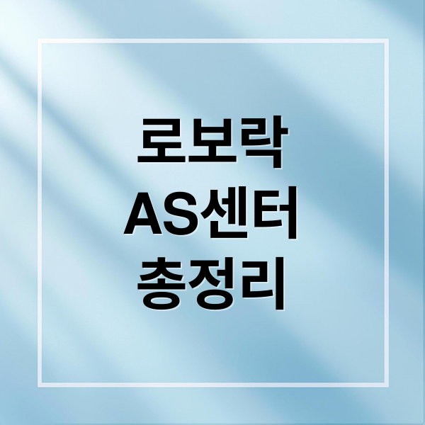 로보락
AS센터
총정리 (로보락 서비스센터)