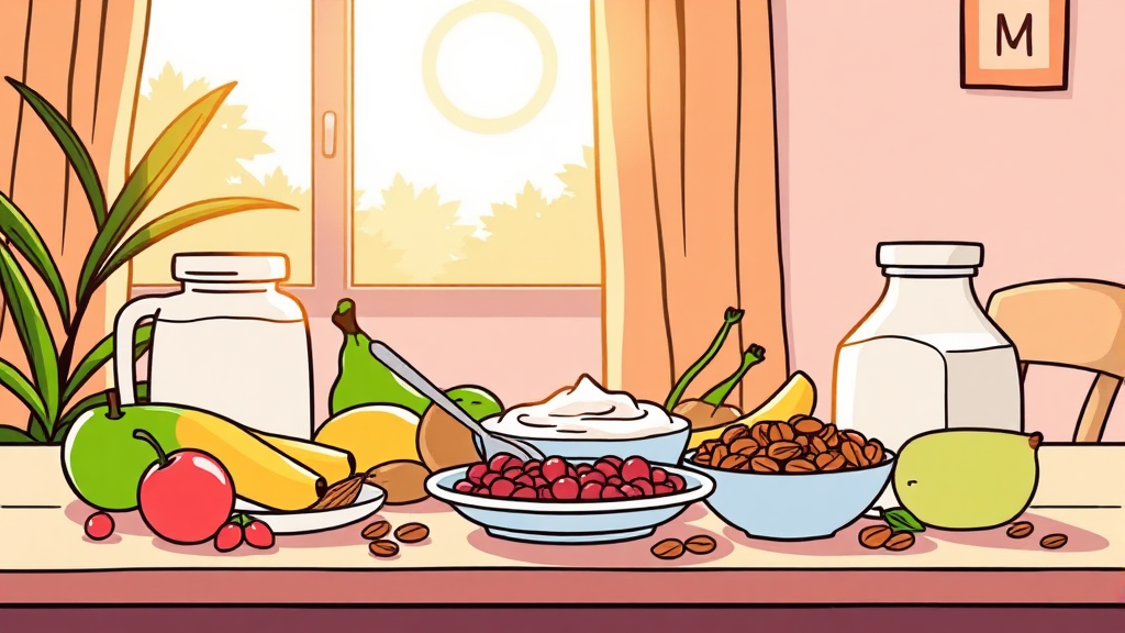 건강한 아침 식사 선택 가이드 (cartoon 스타일)