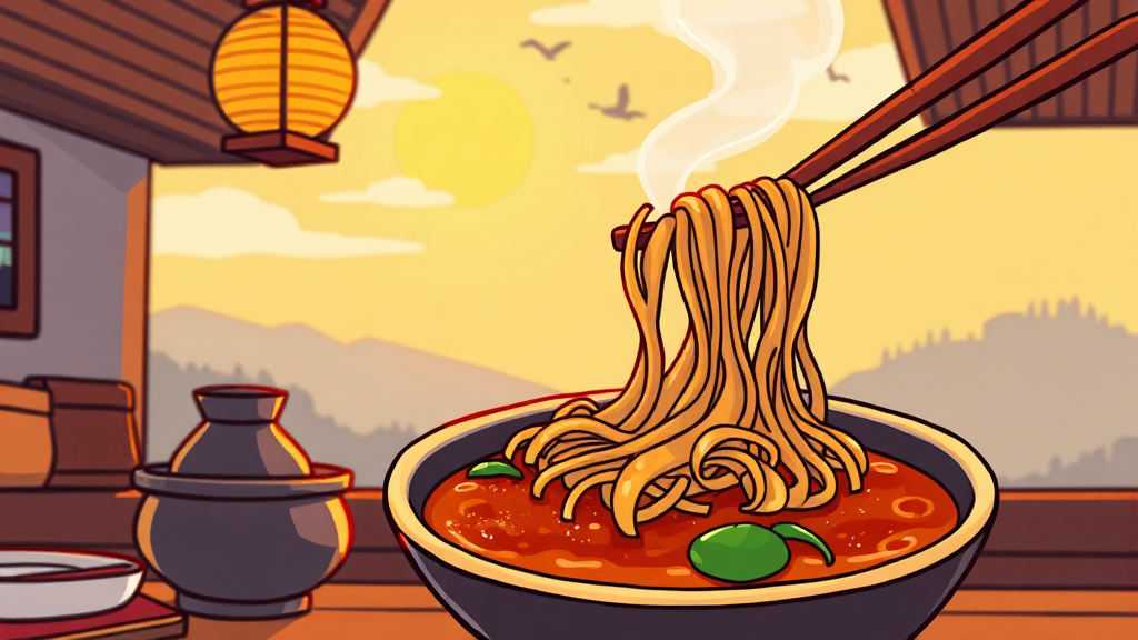 라면 면발의 완벽한 식감을 위한 조리 팁 (cartoon 스타일)