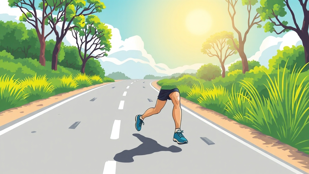 러닝 중 발목 부상 원인과 예방 (cartoon 스타일)
