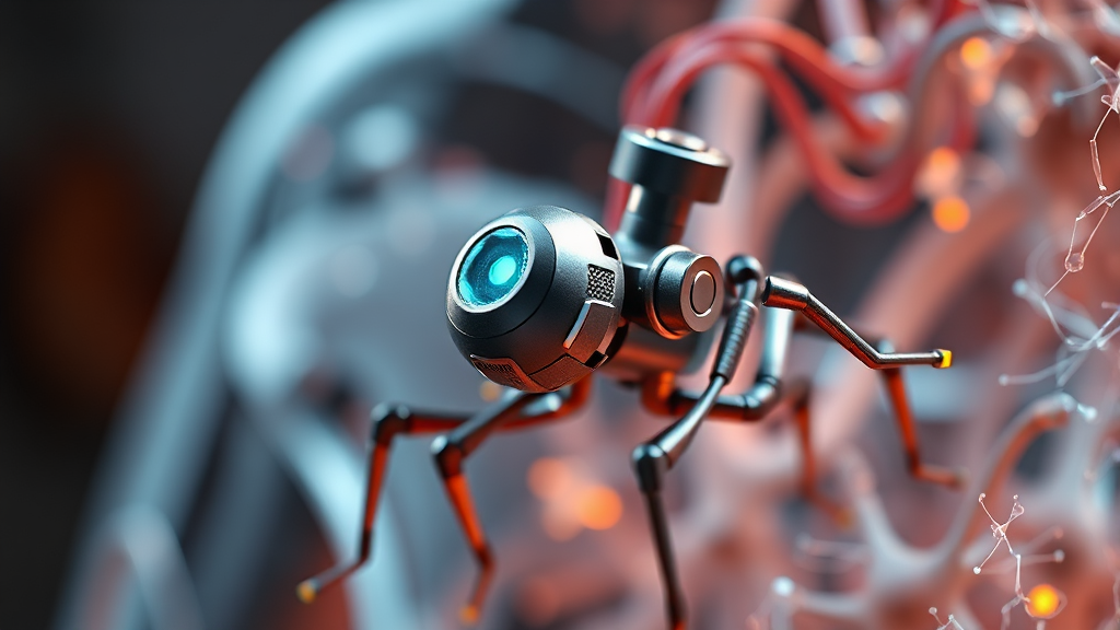 눈에 보이지 않는 혁신: 마이크로 로봇, 미래를 열다 7 마이크로 로봇 기술의 과제와 미래 전망 (realistic 스타일)