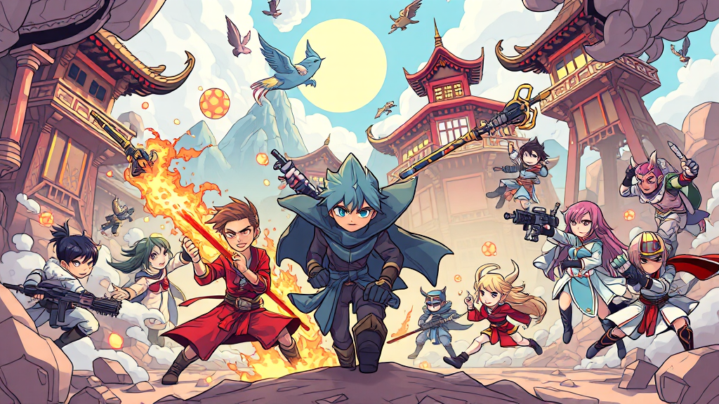 무료 게임 종류 및 특징 (cartoon 스타일)