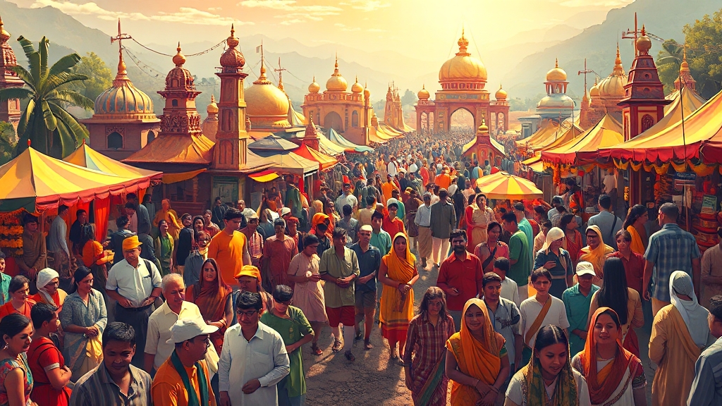 지역 축제의 다양한 유형 (realistic 스타일)