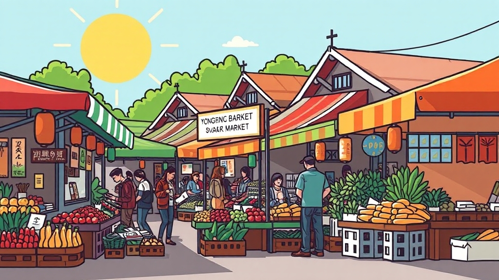 용인 5일장 위치 & 일정 (cartoon 스타일)