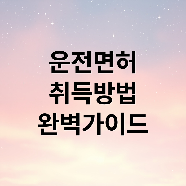 운전면허
취득방법
완벽가이드 (운전면허 시험 절차 필기 기능 도로주행)