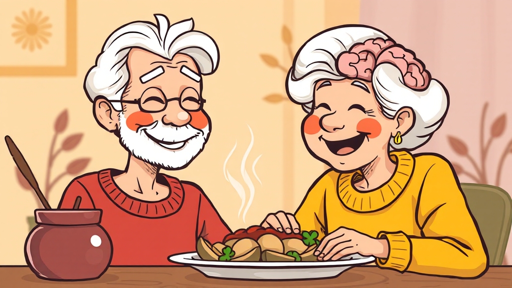 치매 예방 효과 (cartoon 스타일)