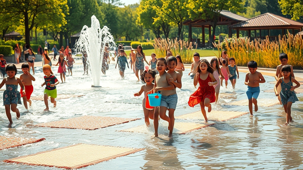 물놀이 시설 및 체험 (realistic 스타일)