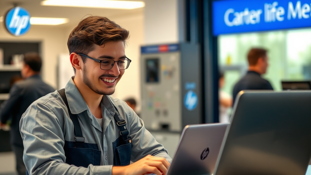 HP 서비스센터 위치 및 연락처 (realistic 스타일)