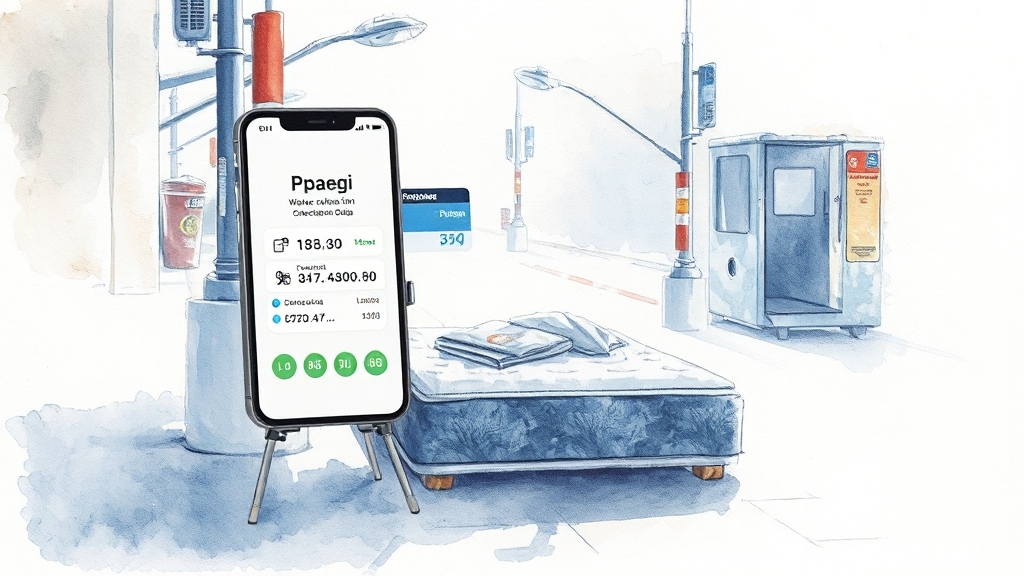 대형폐기물 수거 비용 및 결제 (watercolor 스타일)