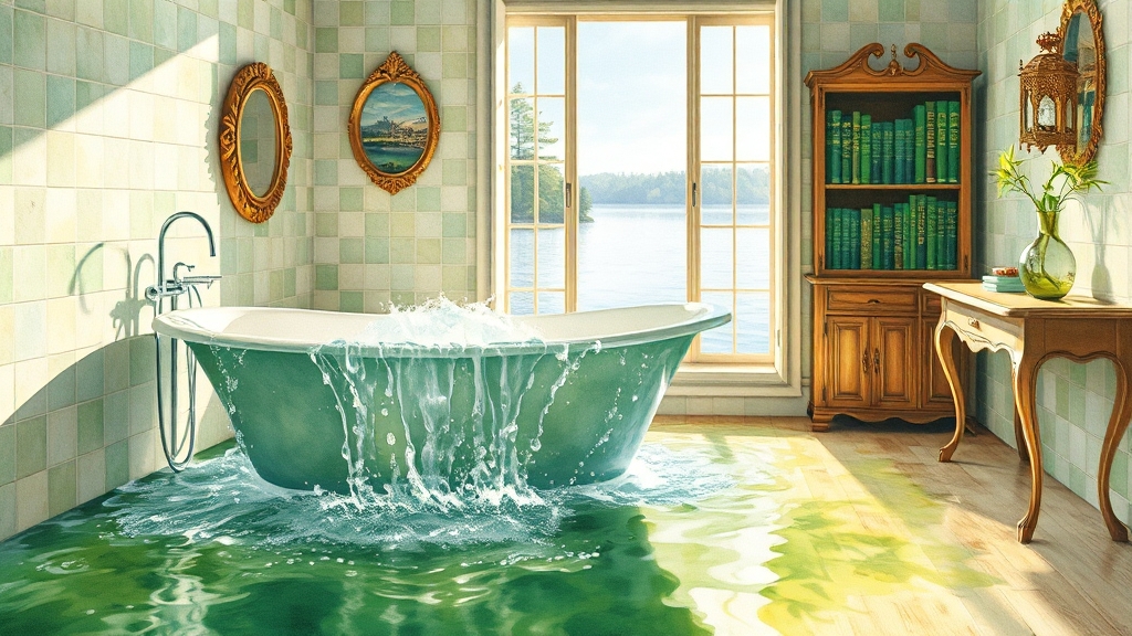 집 관련 물 꿈 해몽 (realistic 스타일)