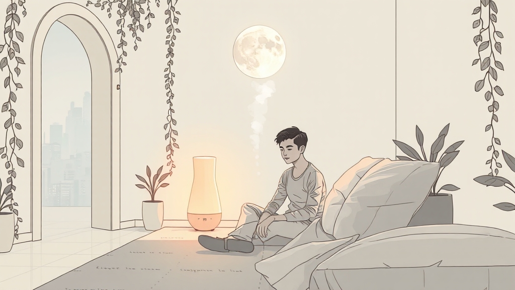 스트레스 완화 및 심리적 안정 (illustration 스타일)