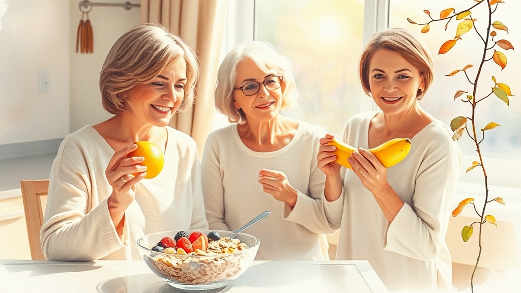 다이어트와 포만감 유지 (watercolor 스타일)