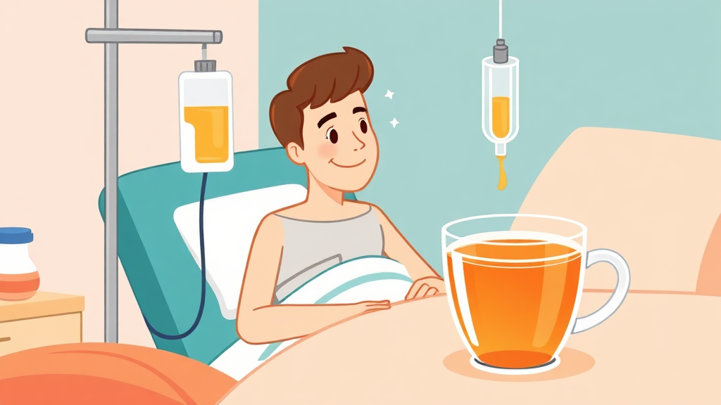 장염으로 손실된 수분 보충법 (cartoon 스타일)