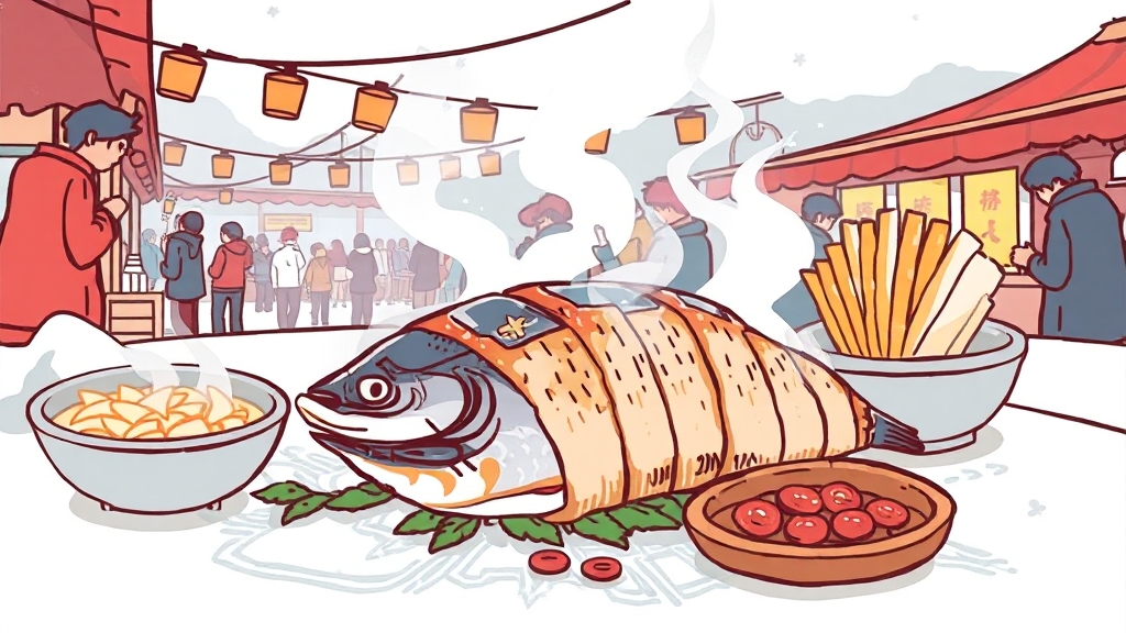 축제 먹거리 탐방 (illustration 스타일)