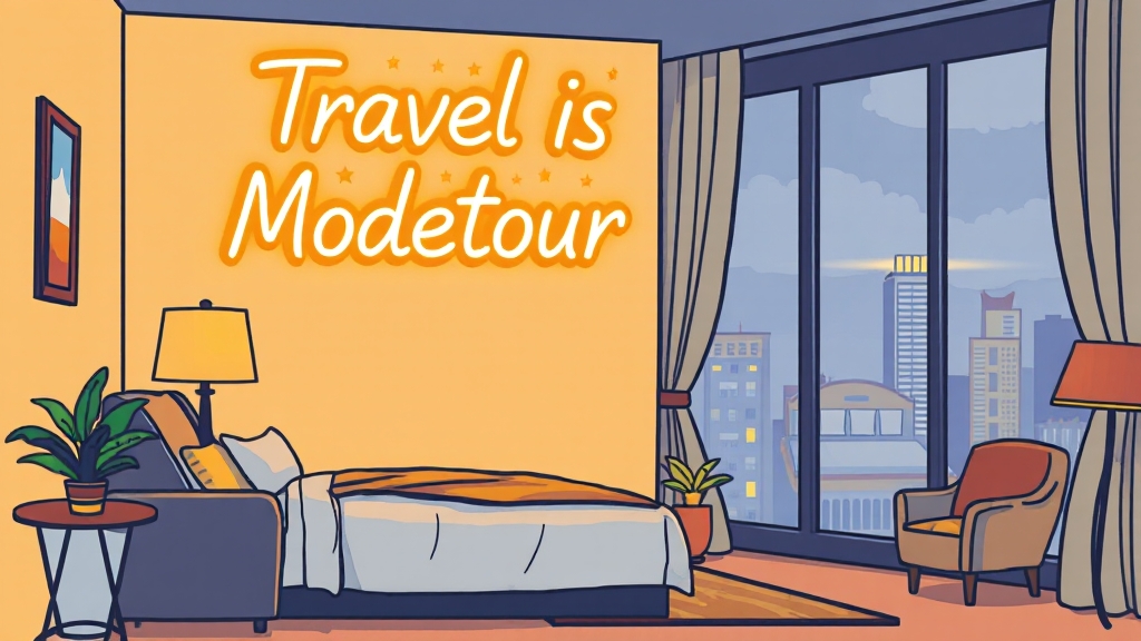 모두투어 프리미엄 서비스 (cartoon 스타일)