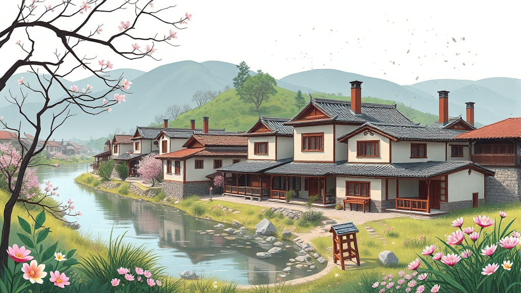 안동: 유네스코 세계유산 하회마을에서 느끼는 전통의 멋 (illustration 스타일)