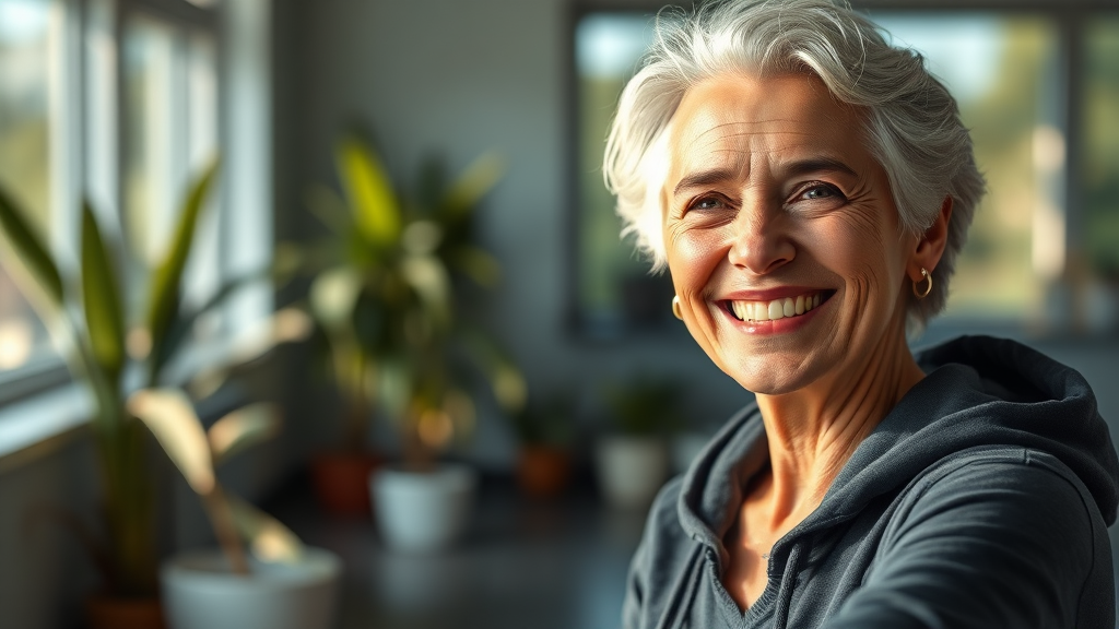 고속노화, 늦출 수 있어요! (realistic 스타일)