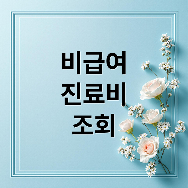 비급여
진료비
조회 (비급여 진료비 조회 방법)