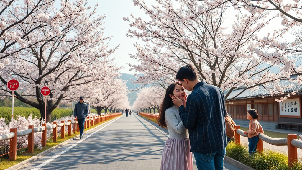 여행 스타일별 추천 벚꽃 여행지: 혼행부터 가족 여행까지 (realistic 스타일)