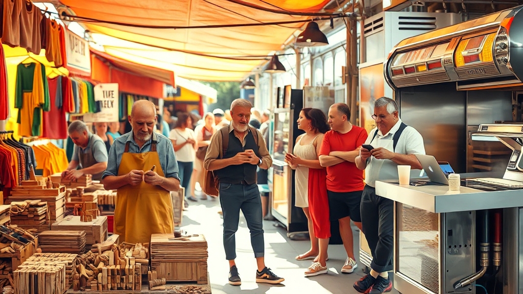 벼룩시장, 어떤 일자리가 있을까? (realistic 스타일)