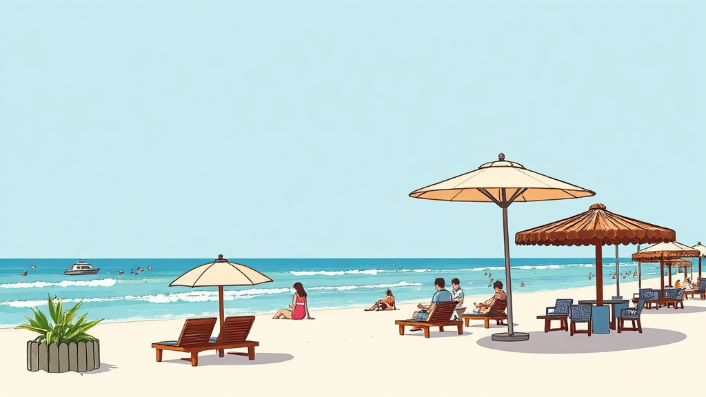 강릉 해변: 강문, 경포, 안목 (illustration 스타일)