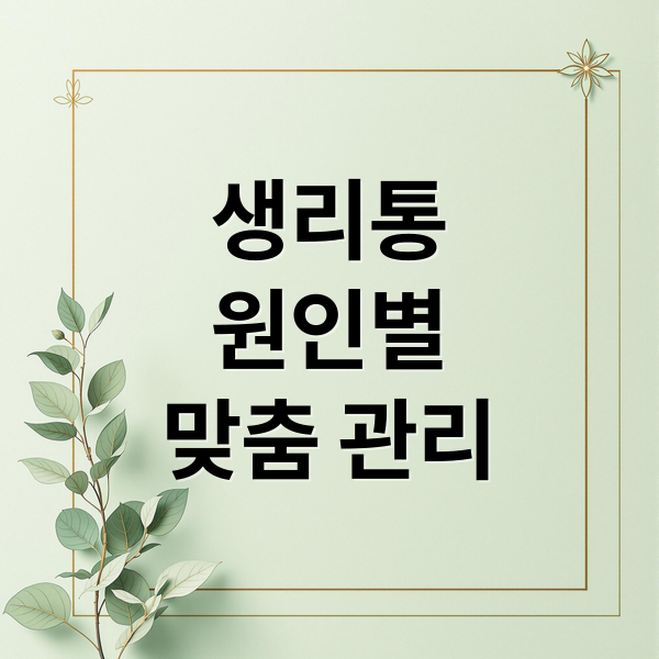 생리통
원인별
맞춤 관리 (생리통 완화 방법)