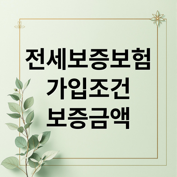 전세보증보험
가입조건
보증금액 (전세보증보험 가입 조건 7가지)
