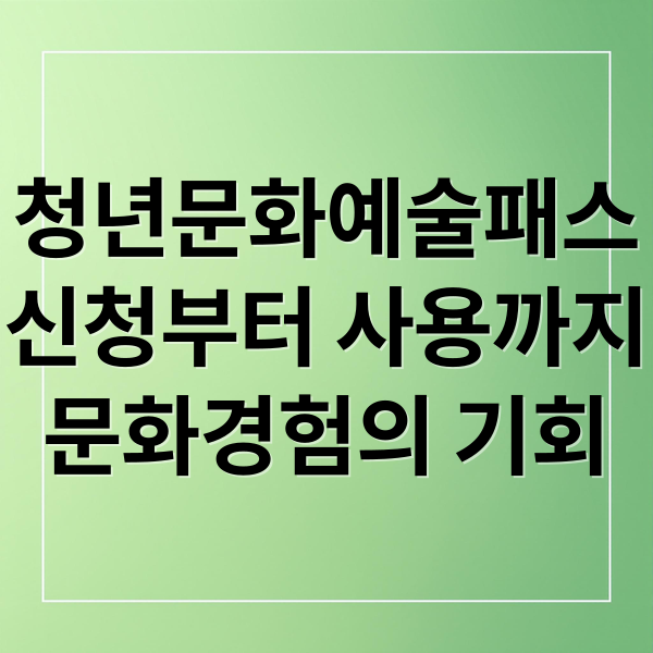 청년문화예술패스
신청부터 사용까지
문화경험의 기회 (청년문화예술패스)