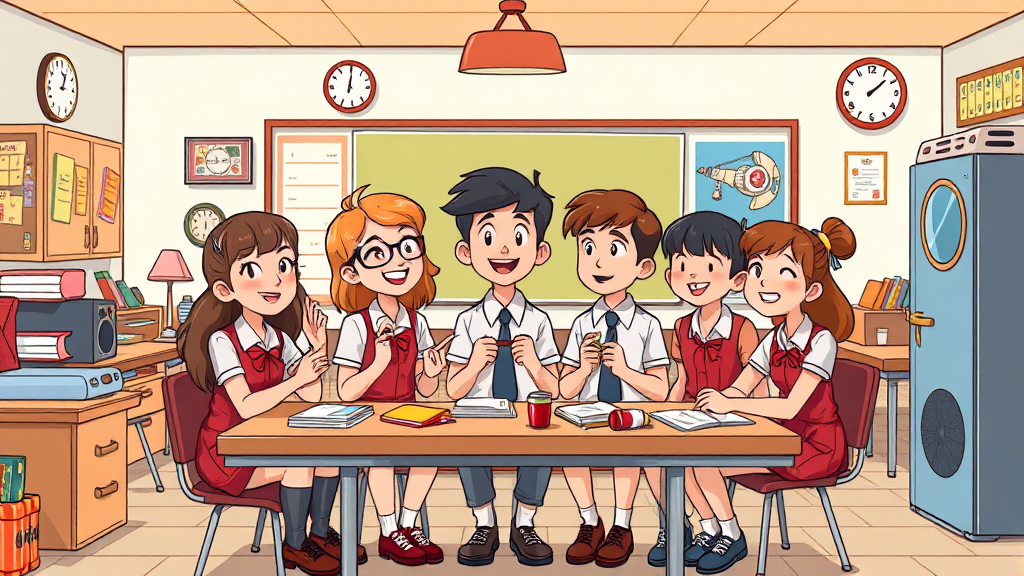 옛날 교복으로 완성하는 레트로 감성 인생샷 (cartoon 스타일)