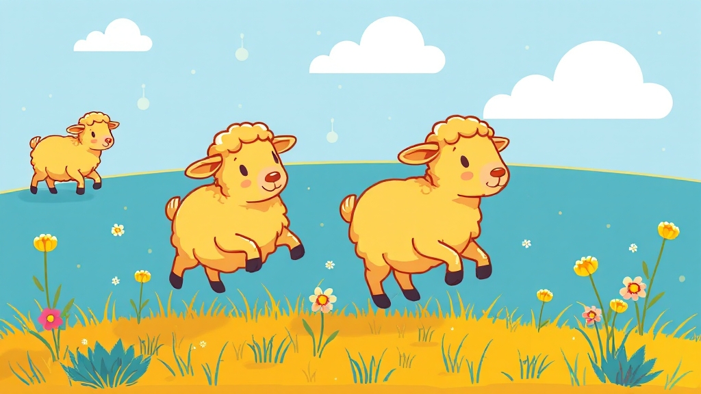 상황별 양 꿈 해몽: 길몽과 흉몽 (cartoon 스타일)